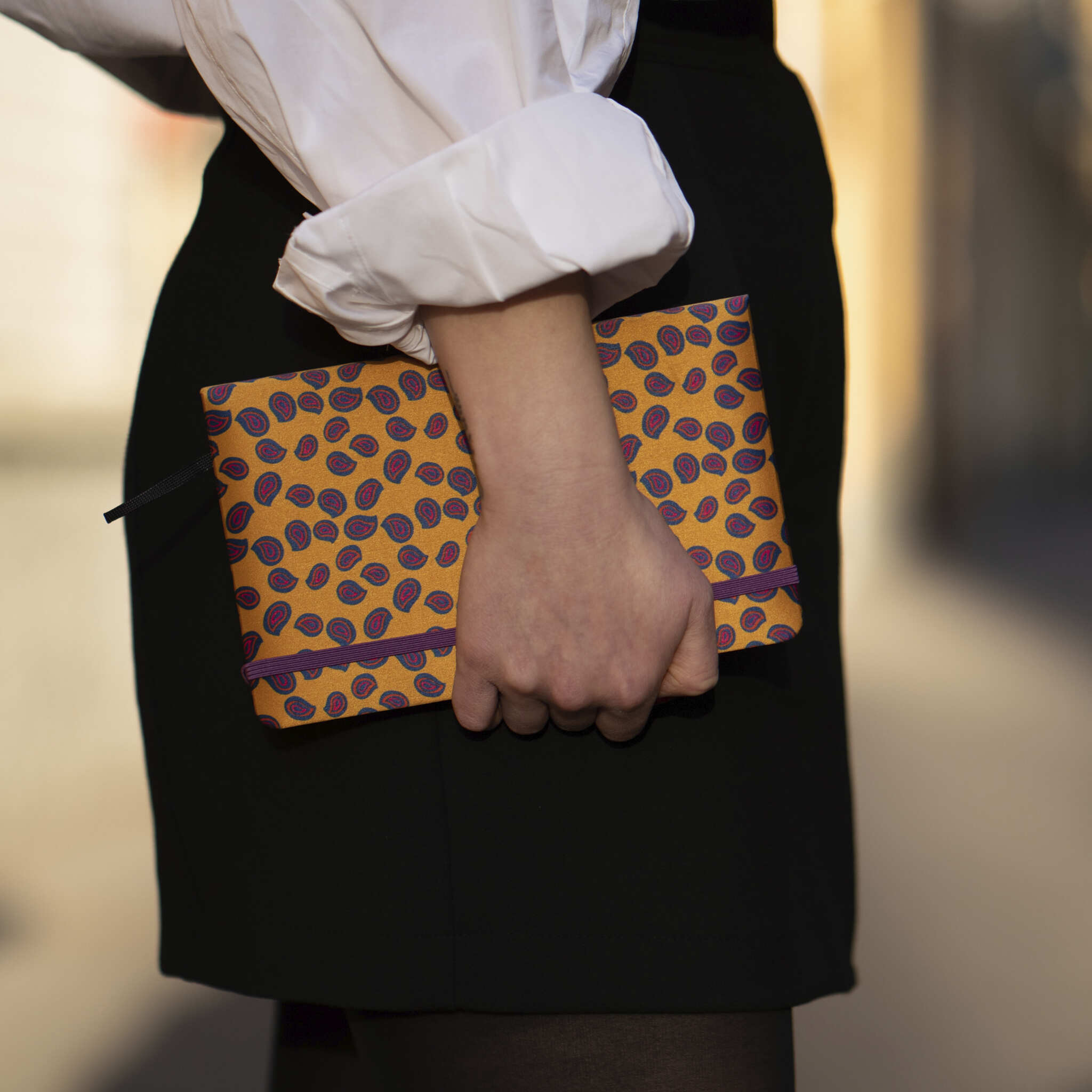 シルクノートブック Silk ノートブック ラージ ハードカバー 罫線（イエロー）,ギフトボックス